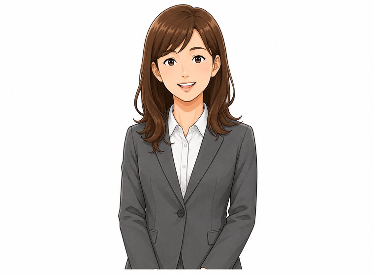 事務スタッフの先輩社員イラスト